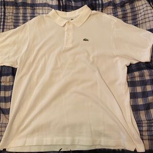 white lacoste shirt